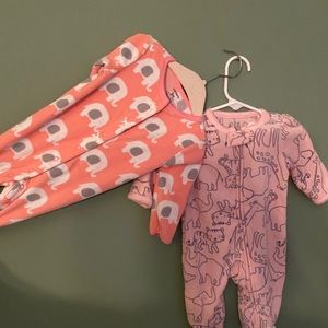 Baby girls fleece sleepers